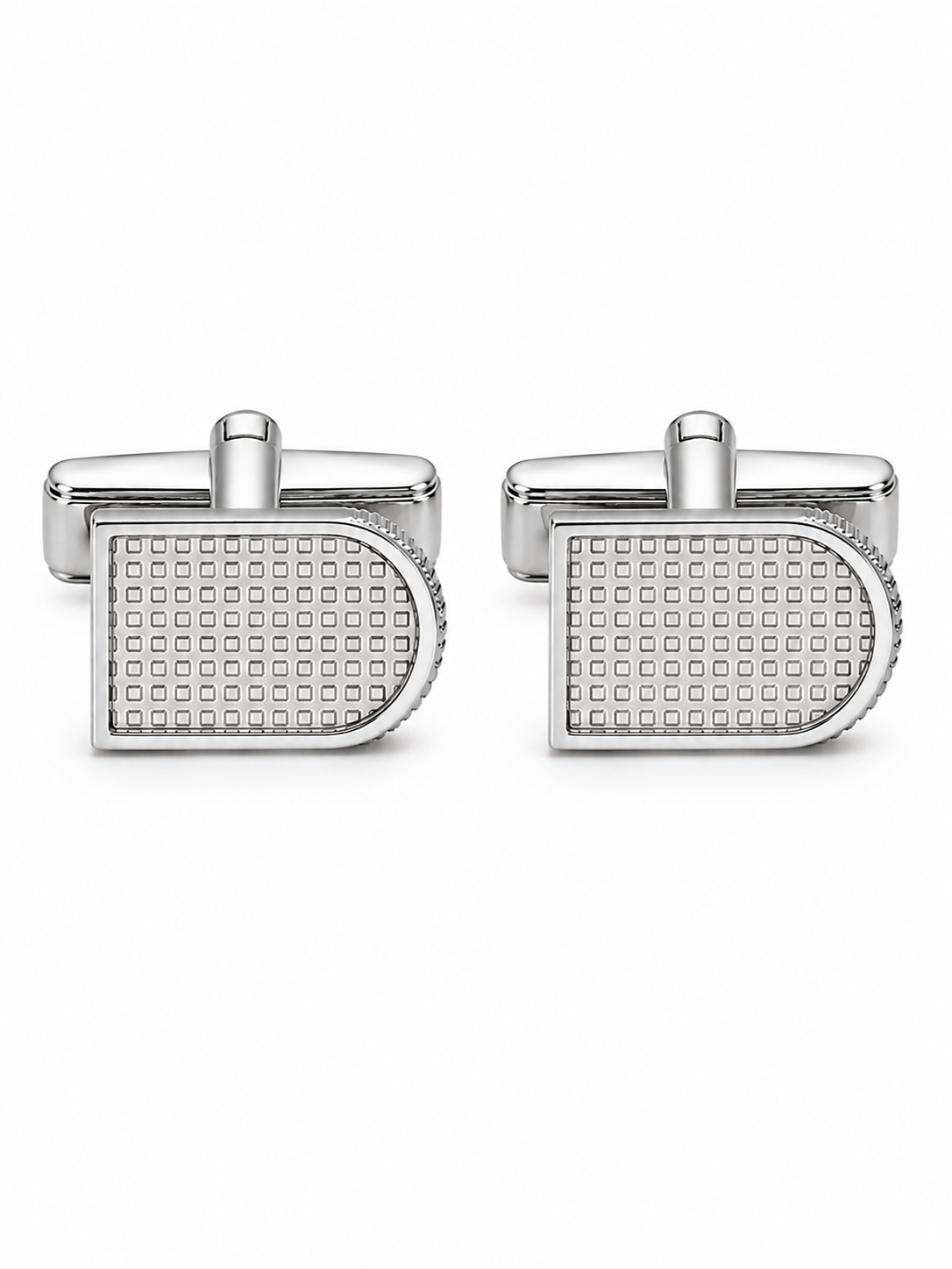 Silver Geometric Arch Cufflinks