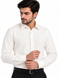 Men’s White Textured Formal Shirt