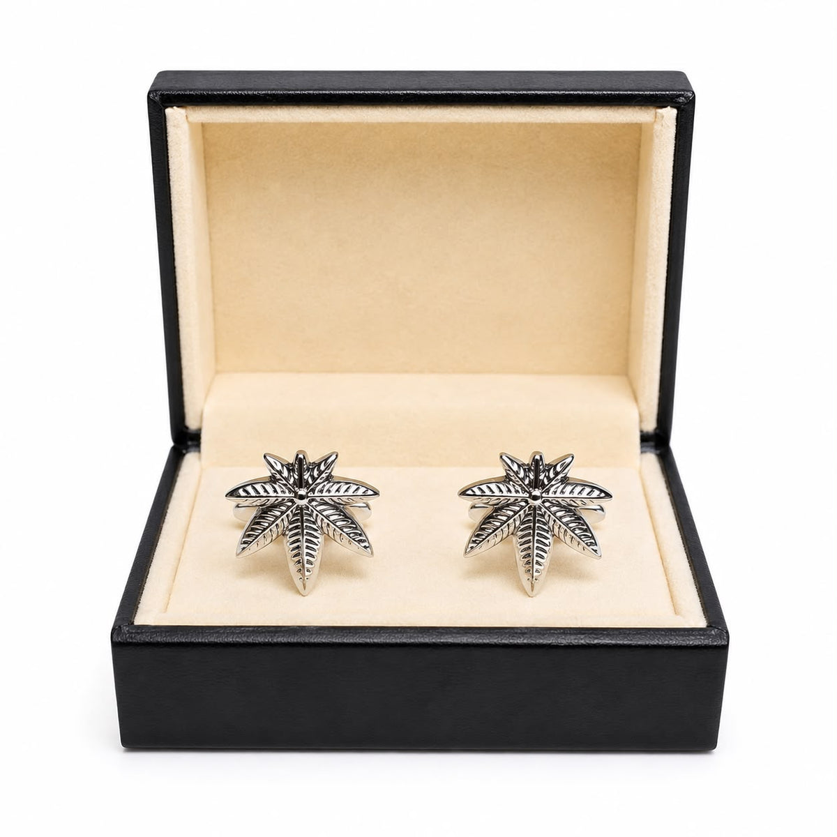 Silver Leaf Star Cufflinks