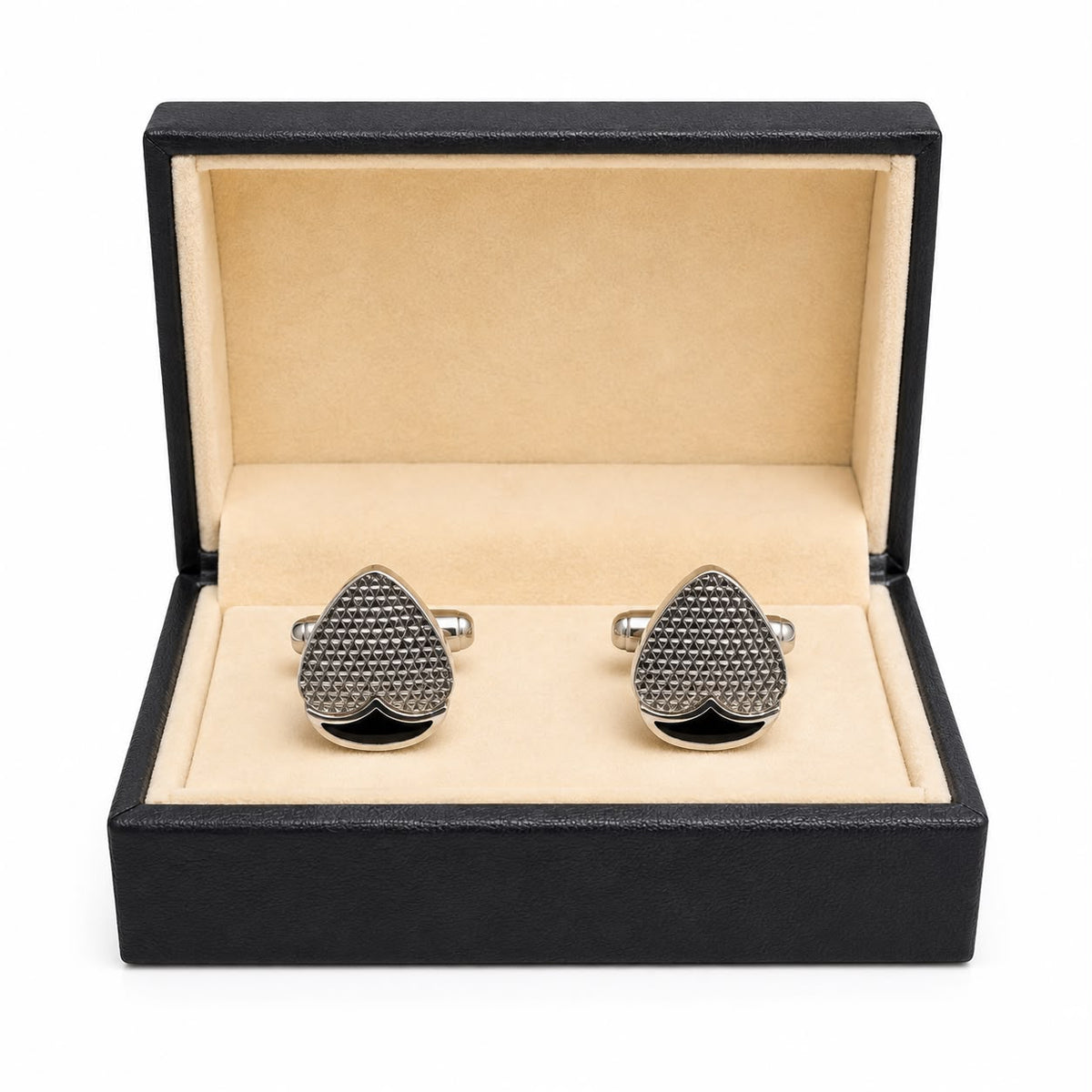 Silver & Black Spade Cufflinks