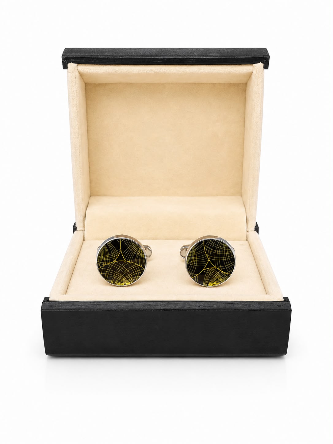 Black & Gold Abstract Pattern Cufflinks