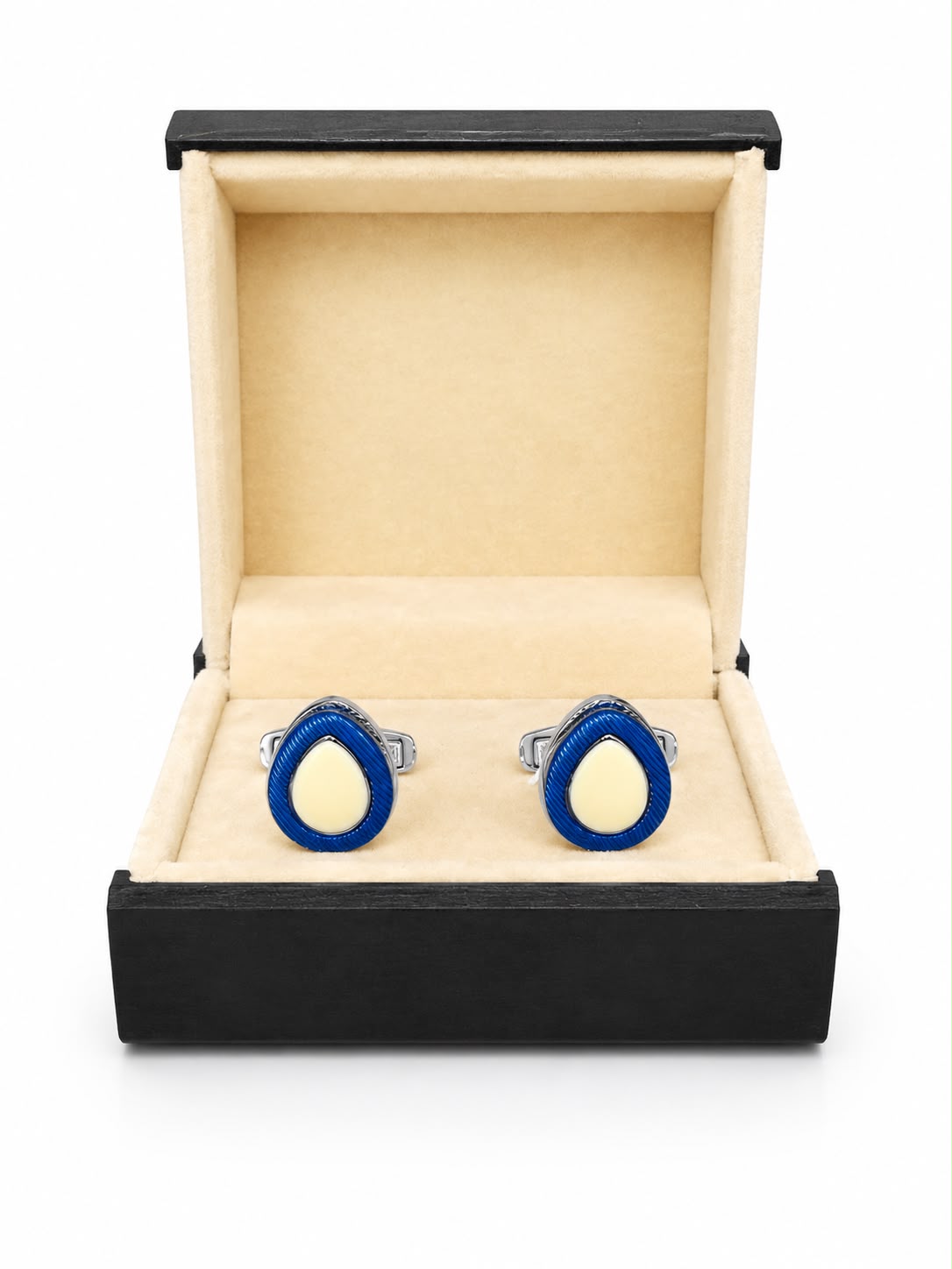 Blue & Silver Teardrop Cufflinks