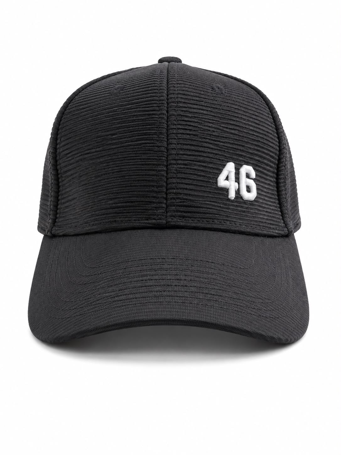 Ribbed 46 Embroidered Baseball Cap – Black