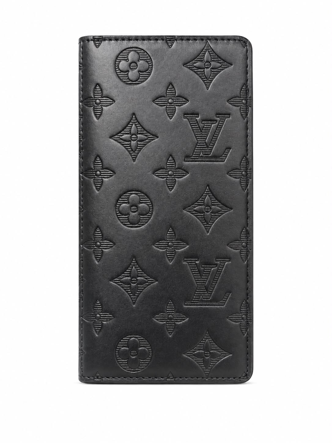Men’s Black Monogram Pattern Long Wallet