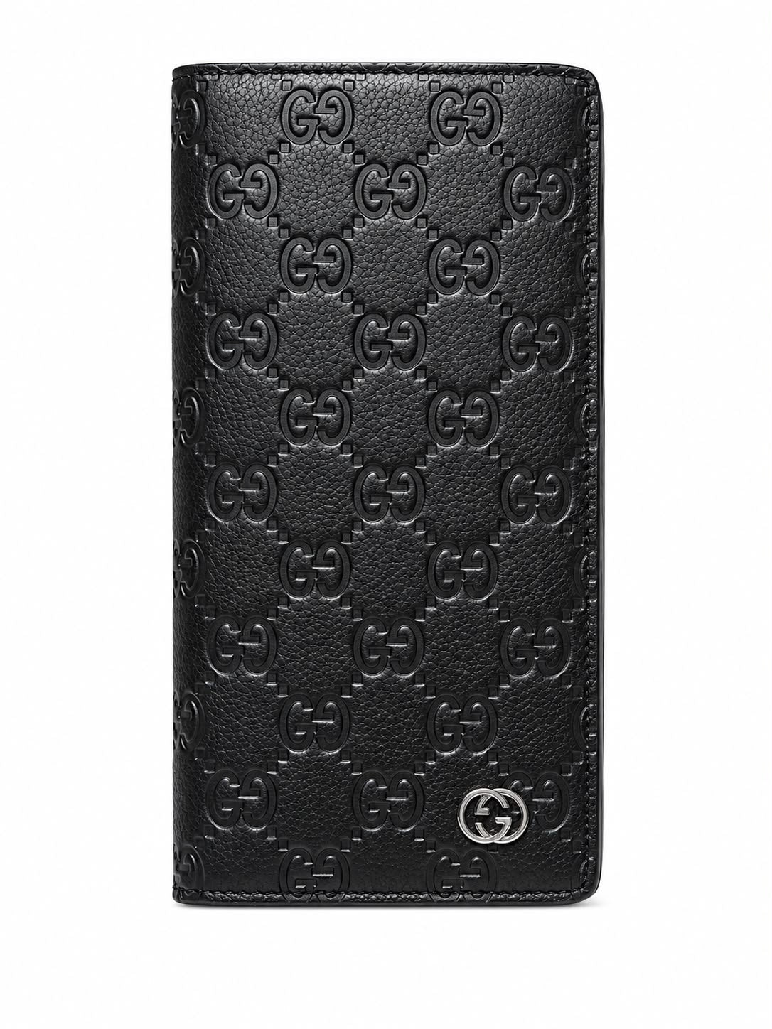 Men’s Black Embossed Monogram Long Wallet