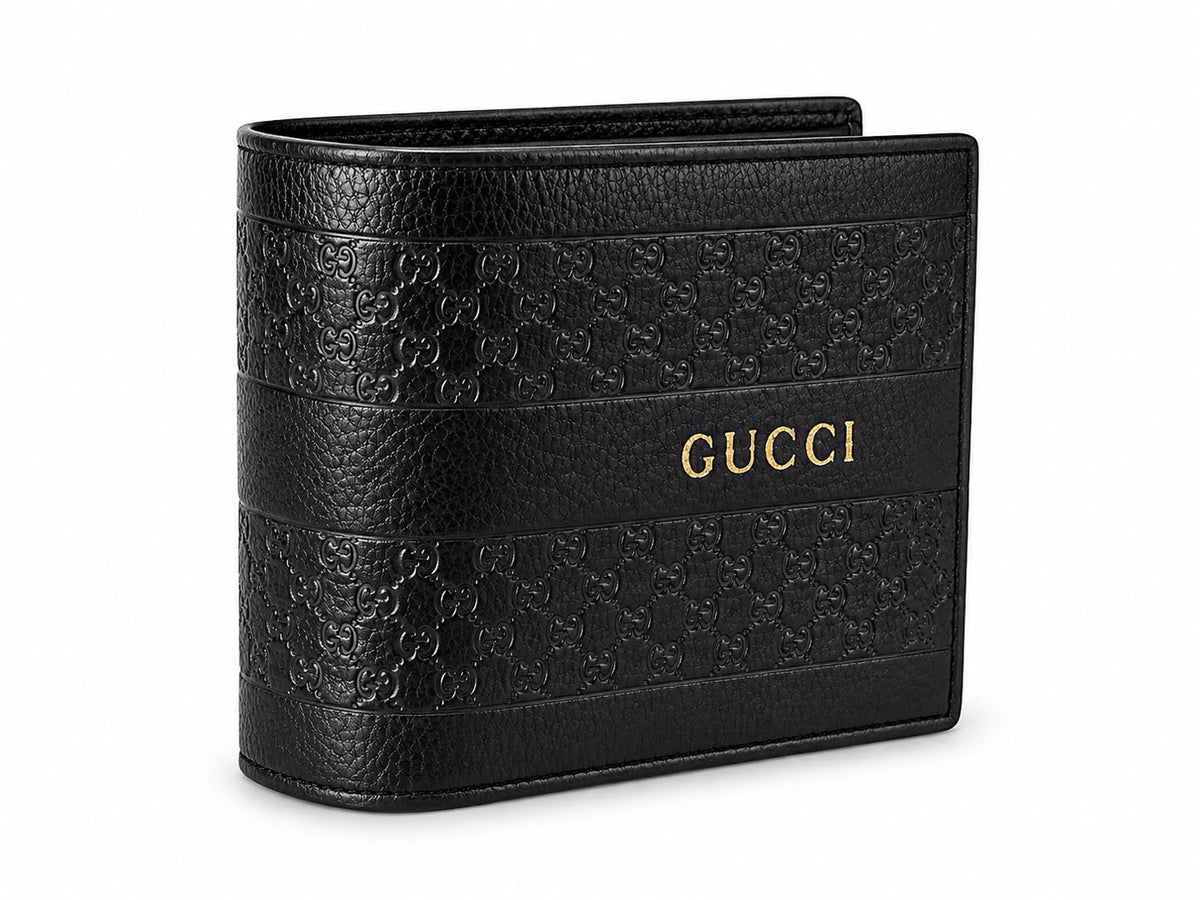 Men’s Black Monogram Bi-Fold Wallet