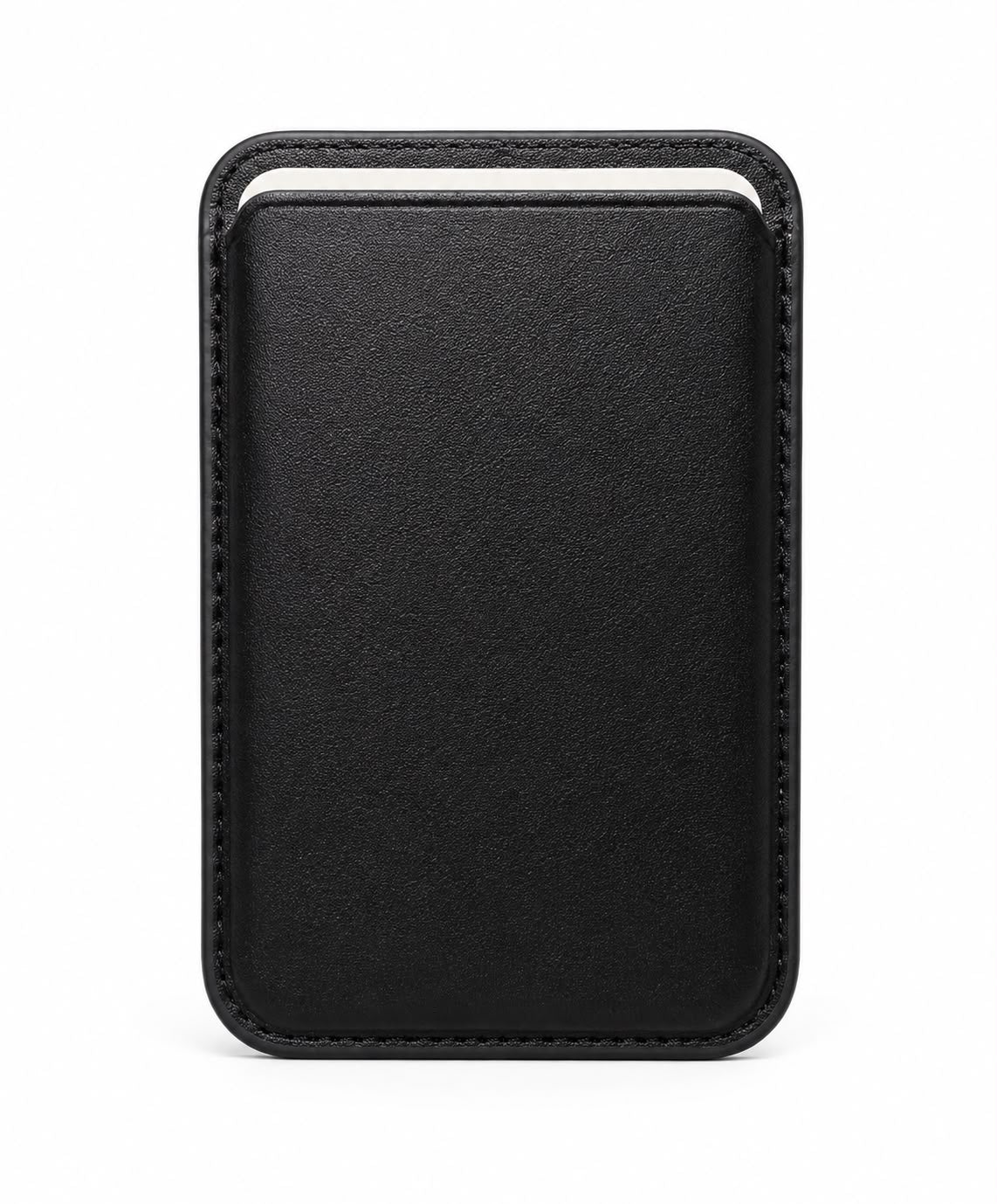 Men’s Magnetic Slim Card Holder Wallet-Black Leather