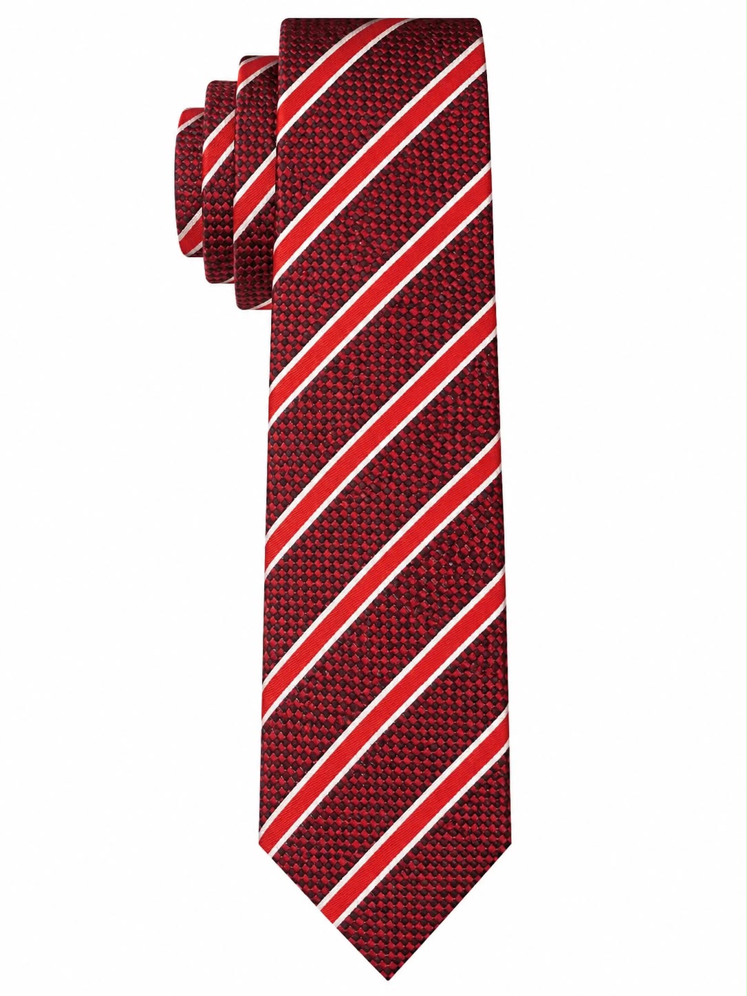 Men’s Red & White Striped Formal Necktie