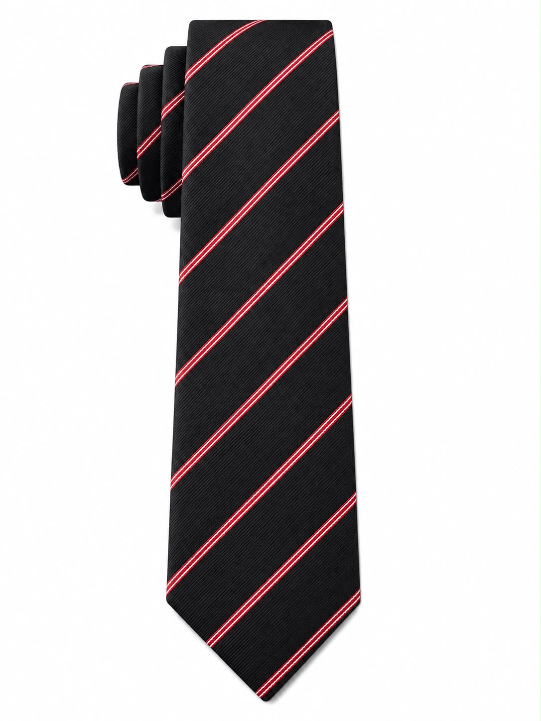 Men’s Black & Red Striped Formal Necktie