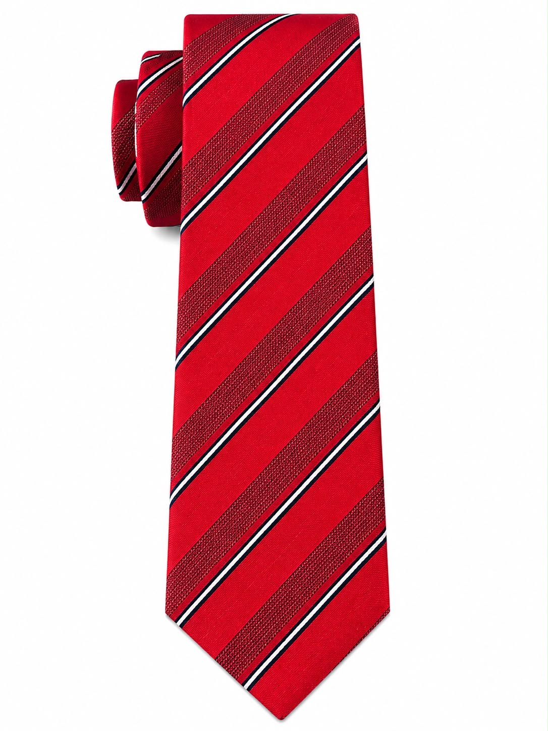 Men’s Red & Burgundy Striped Formal Necktie