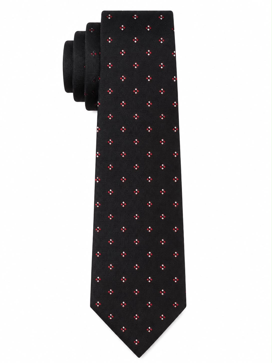 Men’s Black Patterned Formal Necktie –