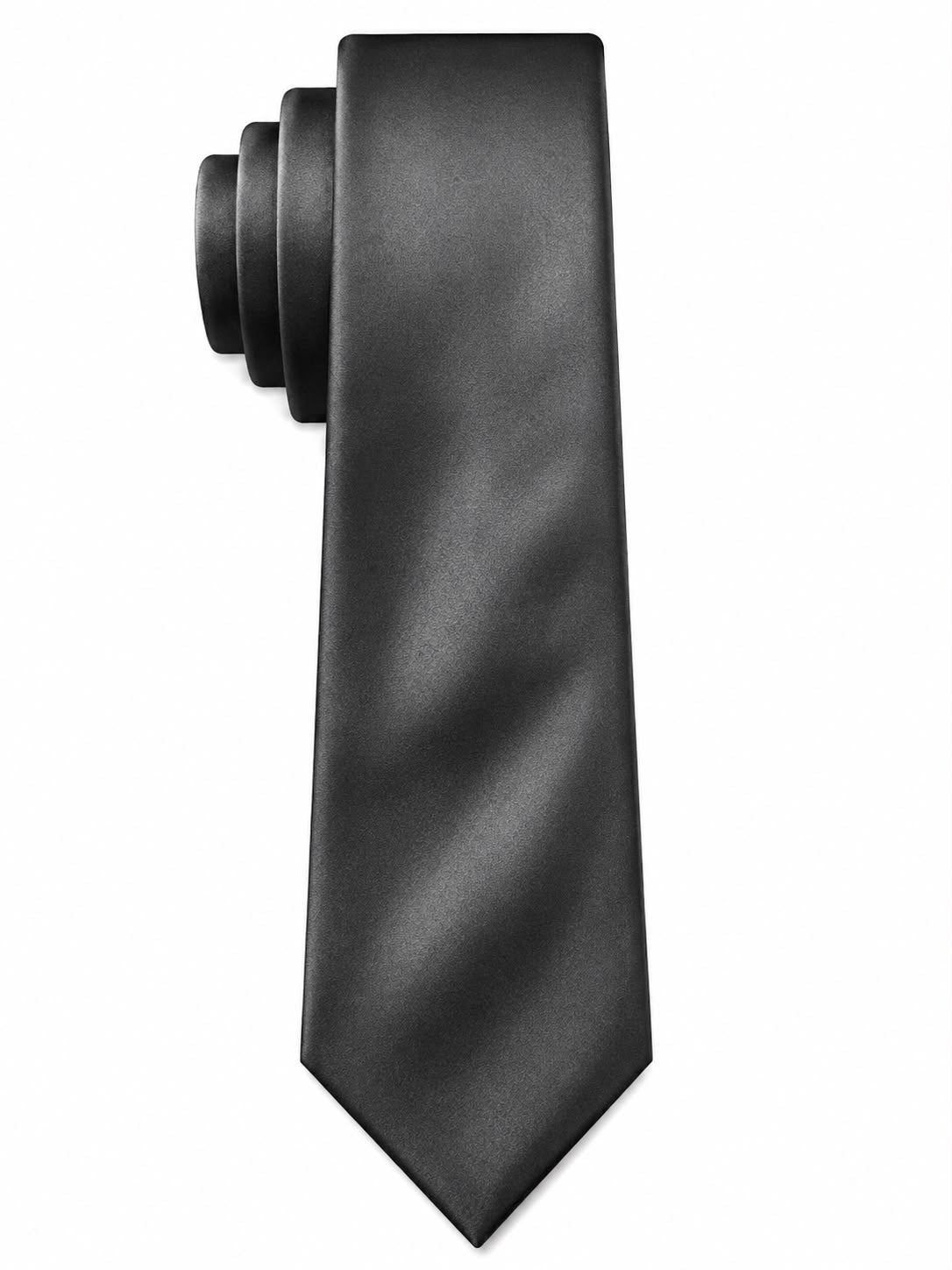 Men’s Classic Black Satin Formal Necktie