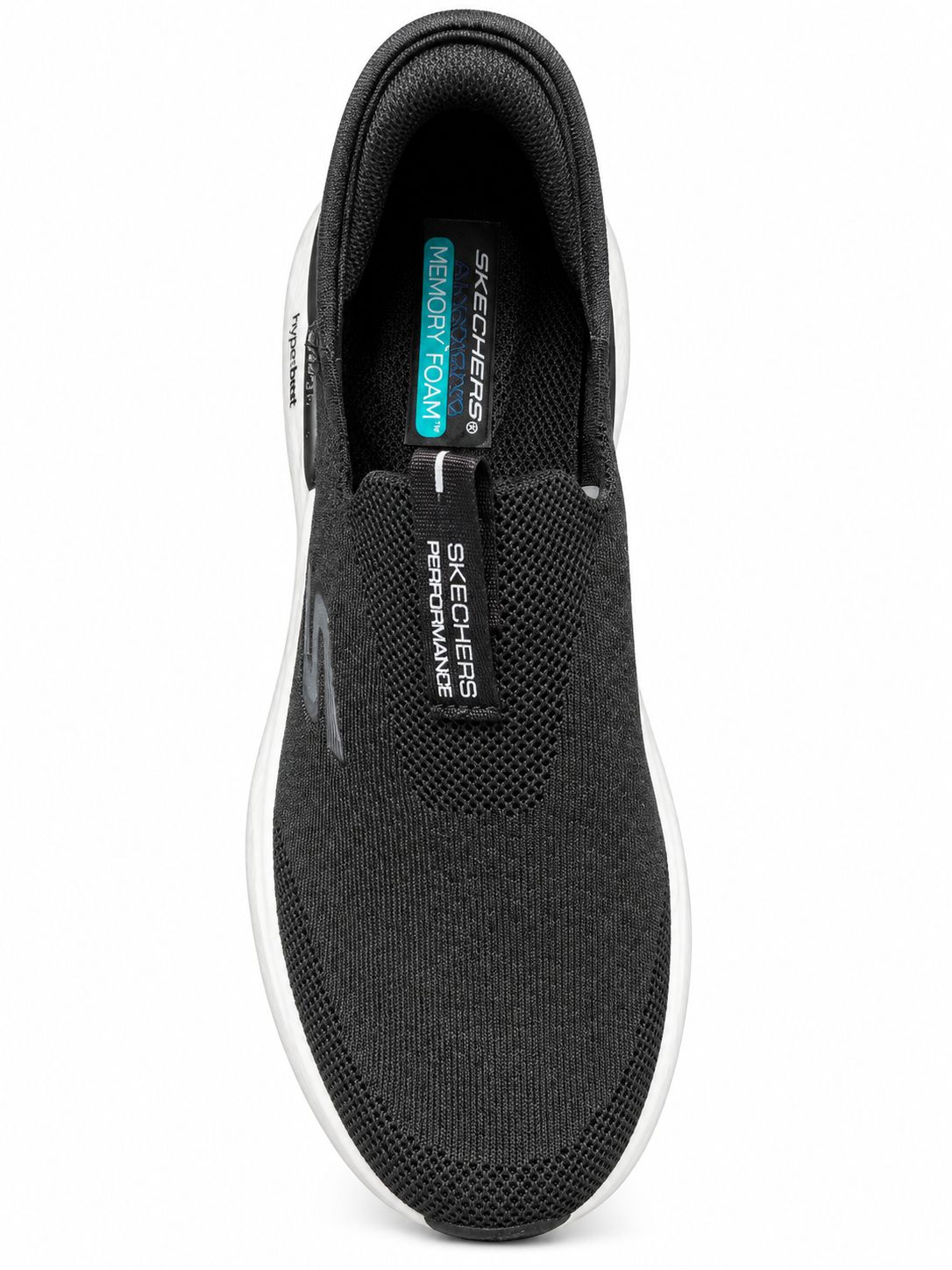 Skechers Performance Slip-On Walking Shoes – Black Knit Sneakers with Memory Foam & Cushioned Sole