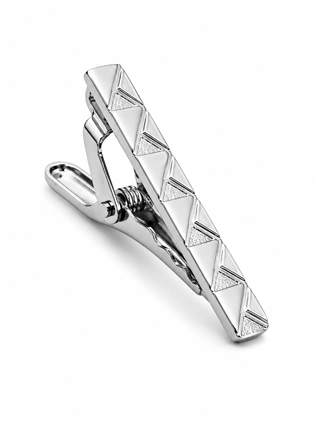 Men’s Silver Geometric Tie Clip