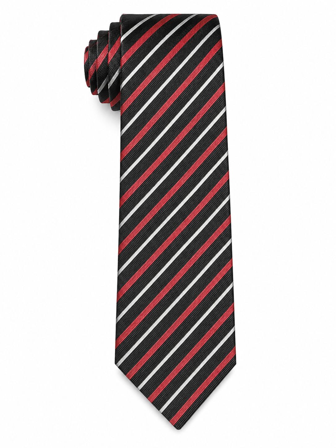 Men’s Black Red & White Striped Necktie