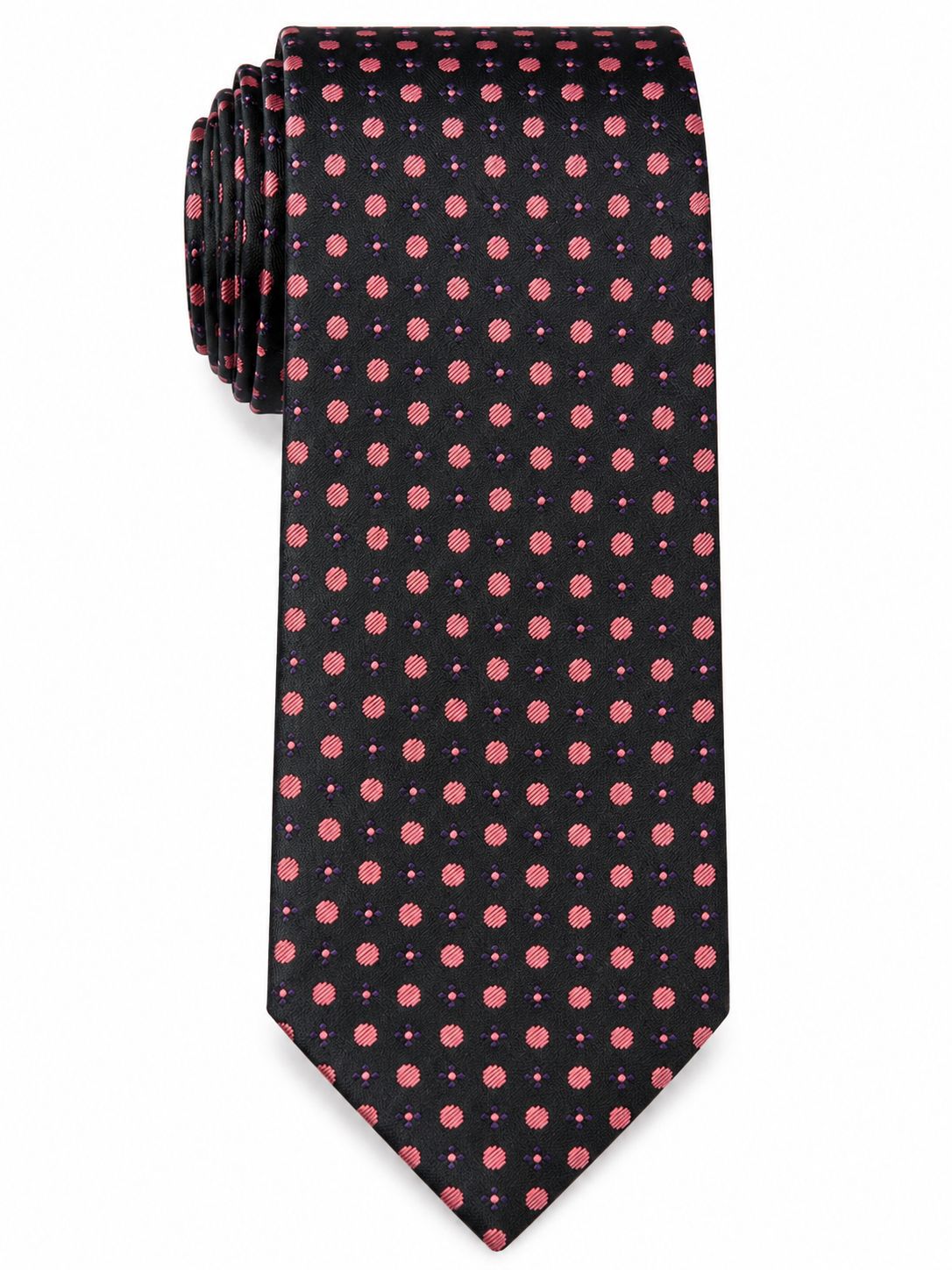 Men’s Black Pink & Purple Patterned Necktie