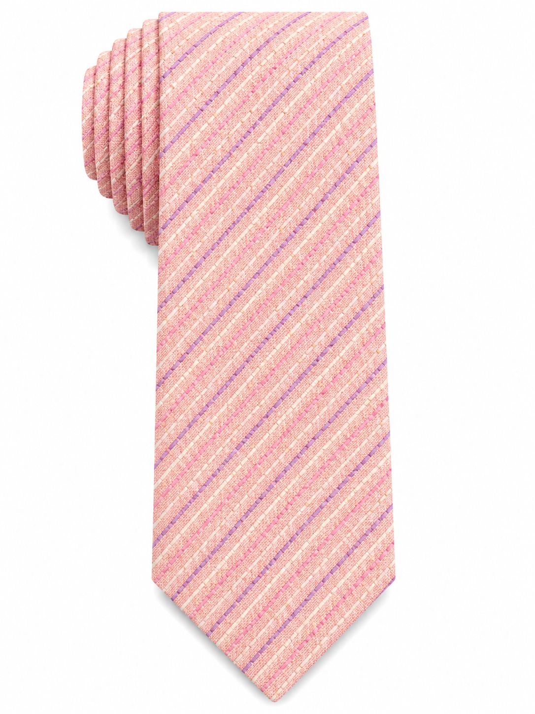 Men’s Light Pink & Lavender Diagonal Stripe Necktie