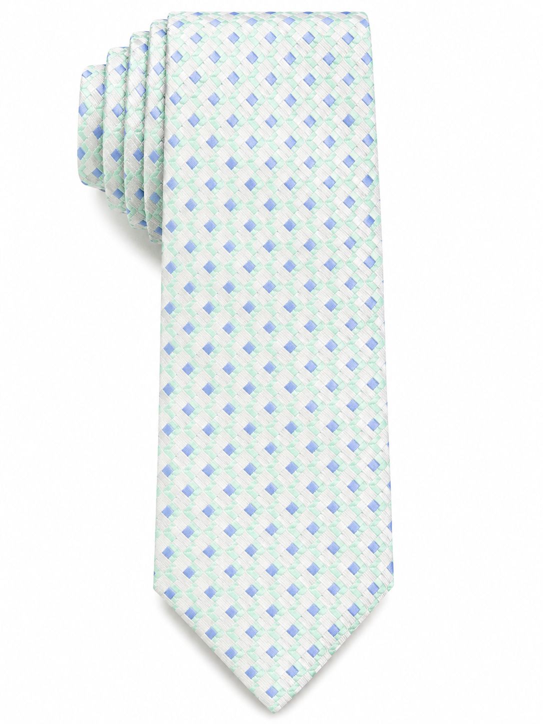 Men’s Mint Green & Light Blue Woven Geometric Necktie