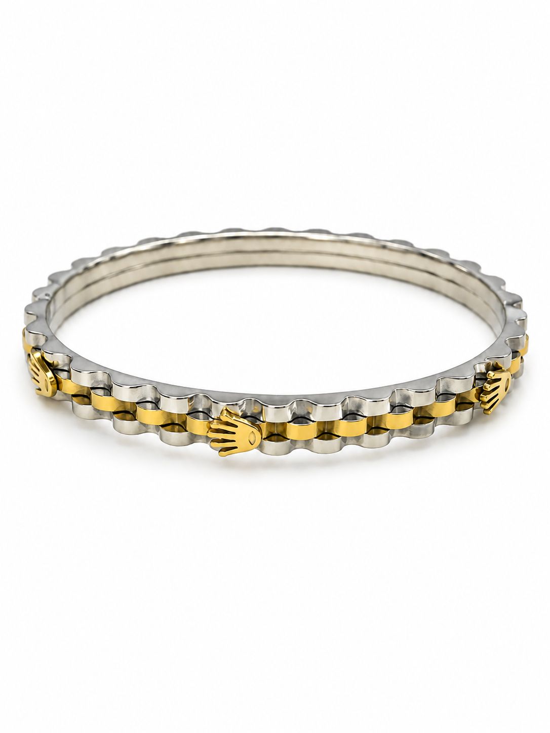Crown Link Bracelet – Stainless Steel