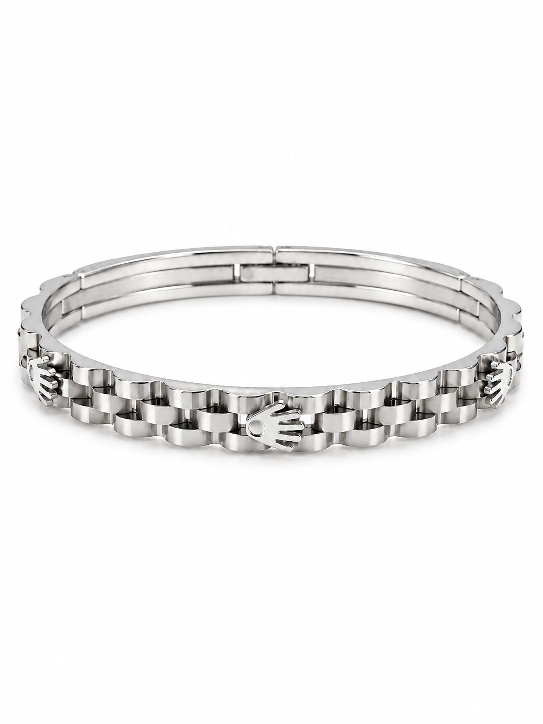 Crown Link Bracelet – Stainless Steel