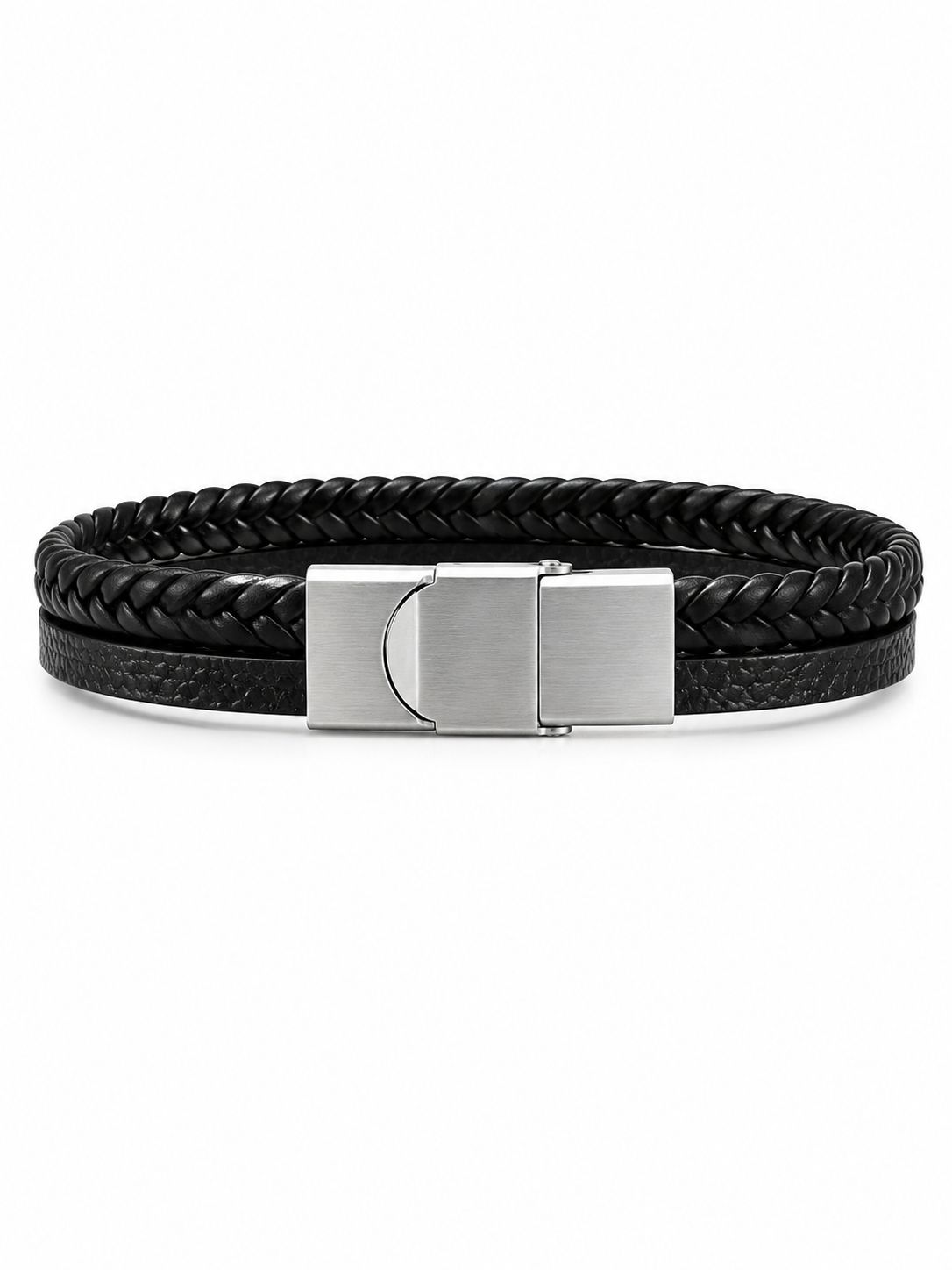 Men’s Double-Layer Braided Leather Bracelet