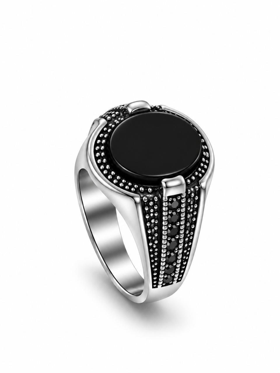 Men’s Black & Silver Signet Ring