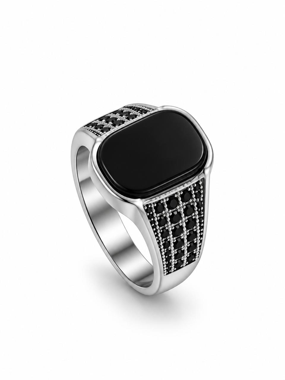 Men’s Black Stone Signet Ring