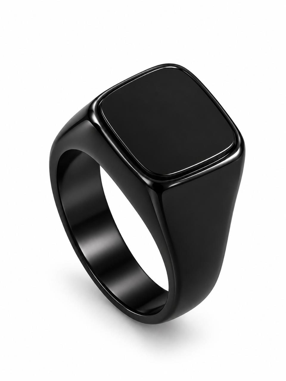 Men’s Black Square Signet Ring