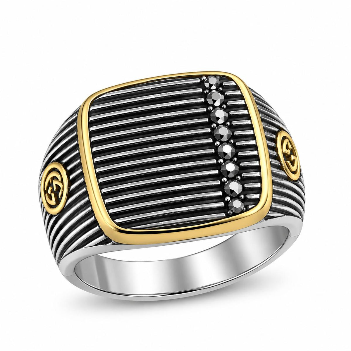 Men’s Black & Gold Statement Ring