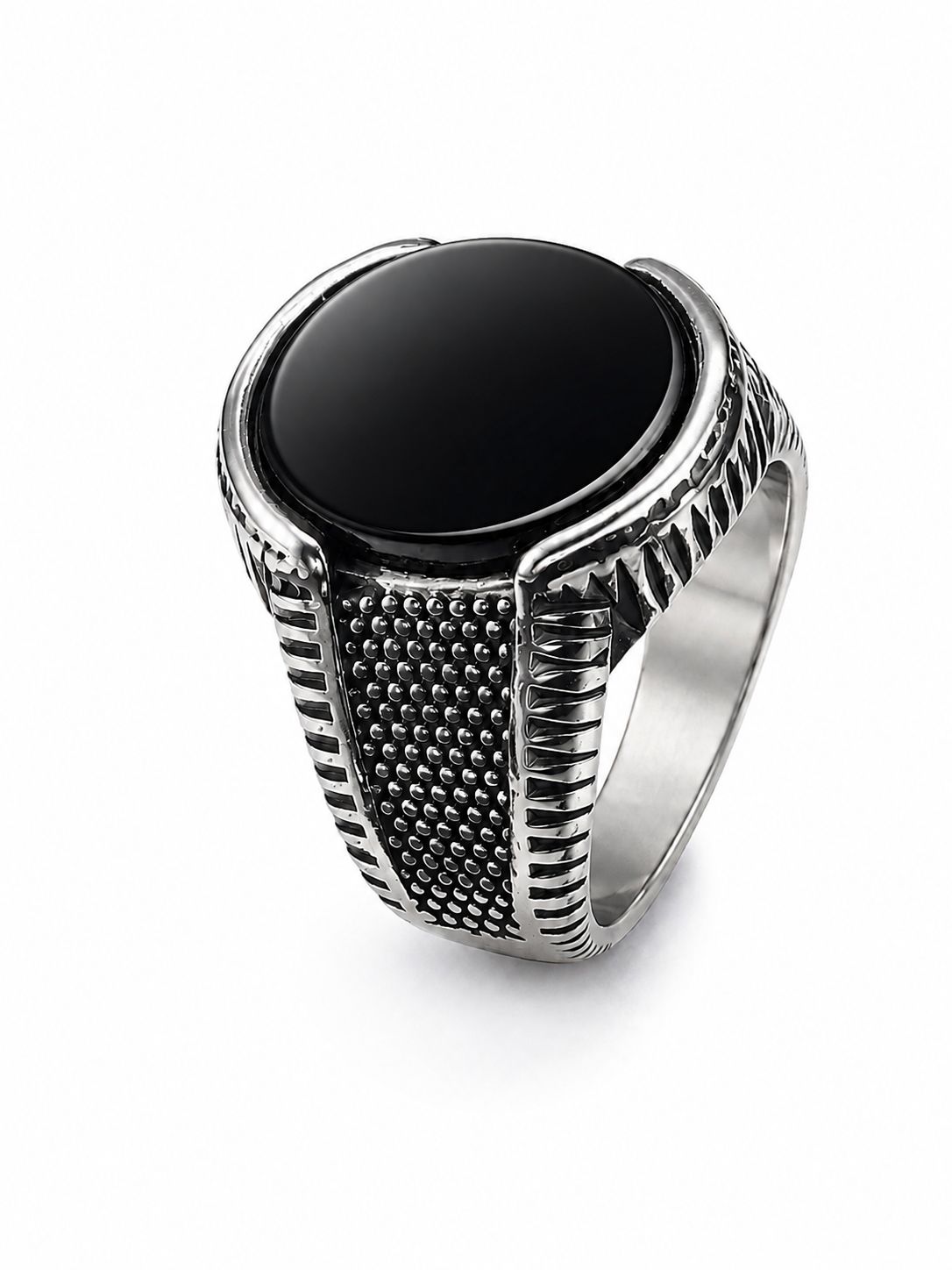 Men’s Black & Silver Signet Ring