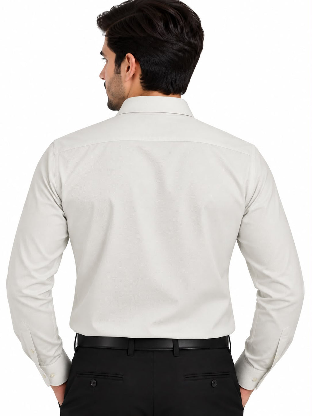 Men’s White Textured Formal Shirt