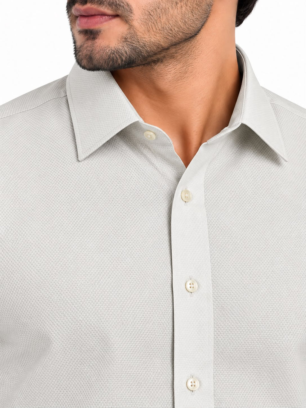 Men’s White Textured Formal Shirt