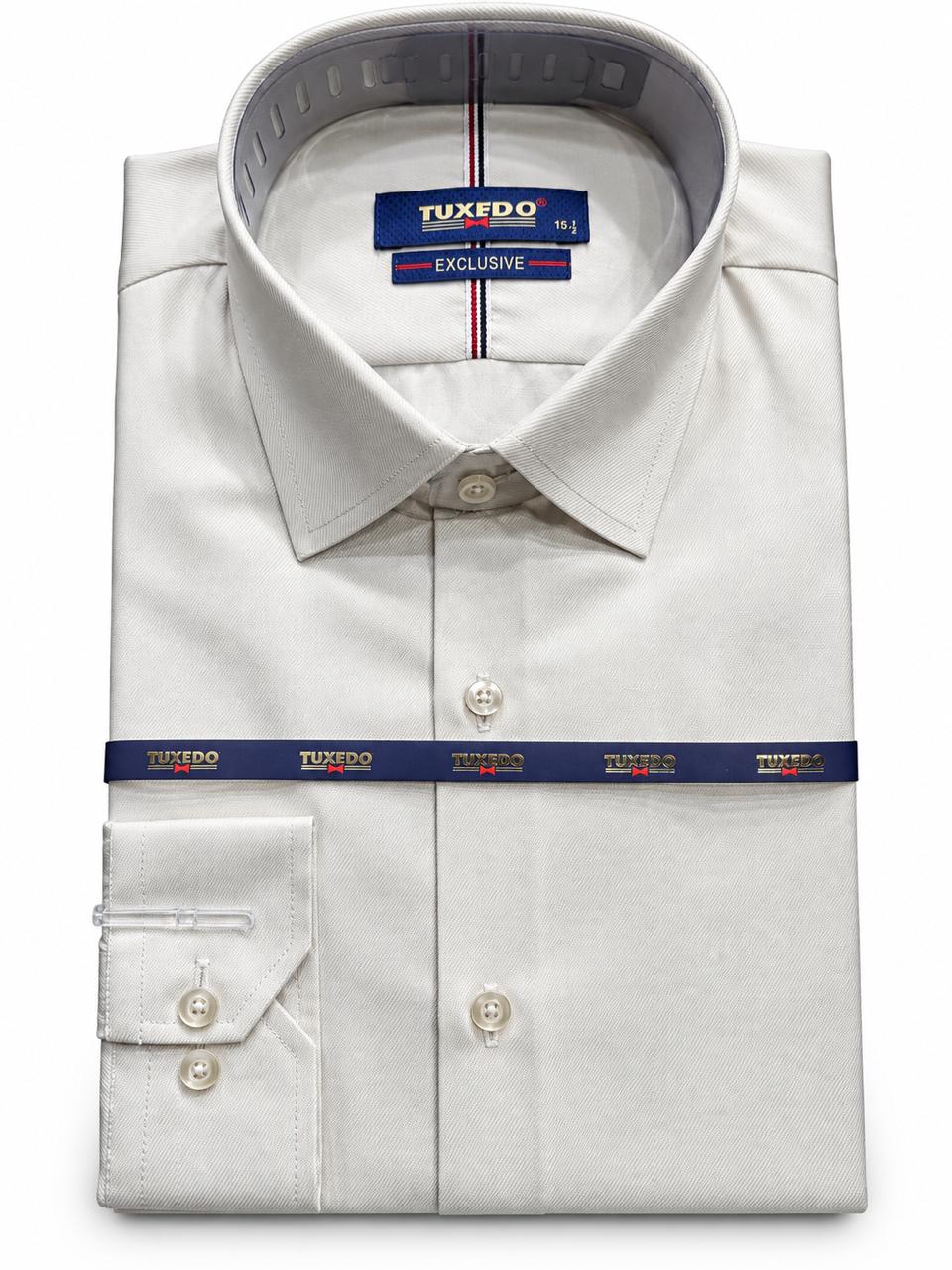 Tuxedo Exclusive lite grey White Formal Dress Shirt