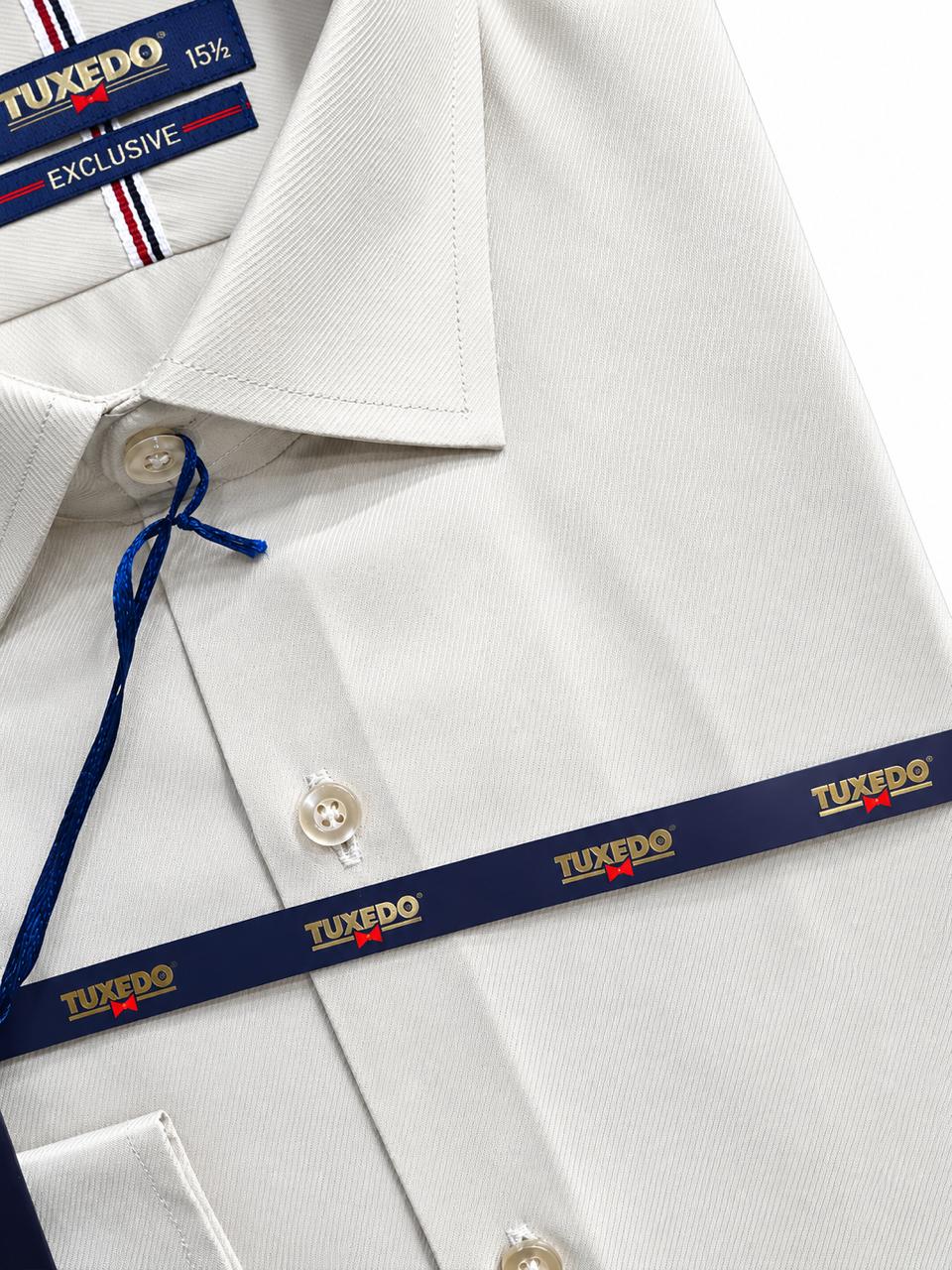 Tuxedo Exclusive lite grey White Formal Dress Shirt