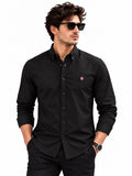 Men’s Black Casual Button-Down Shirt