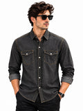 Men’s Dark Grey Denim Shirt