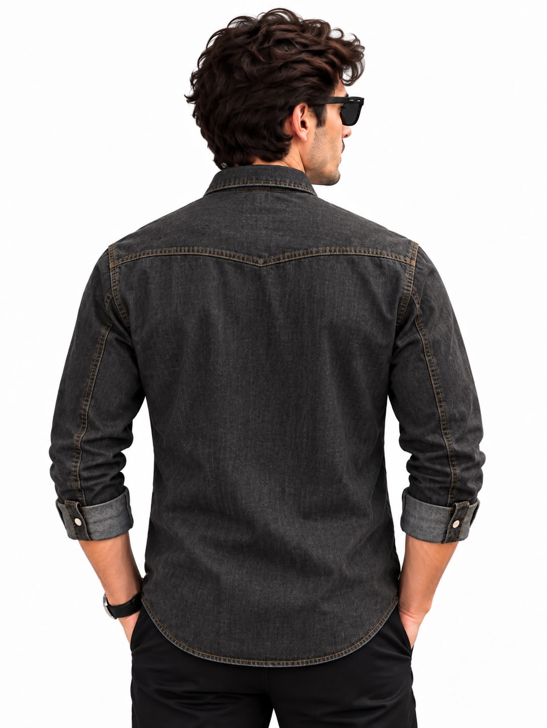 Men’s Dark Grey Denim Shirt