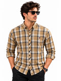 American Eagle Men’s Tan Plaid Shirt