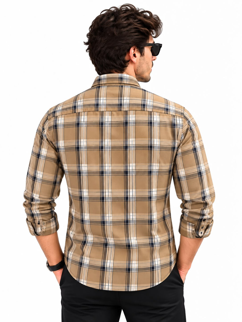 American Eagle Men’s Tan Plaid Shirt