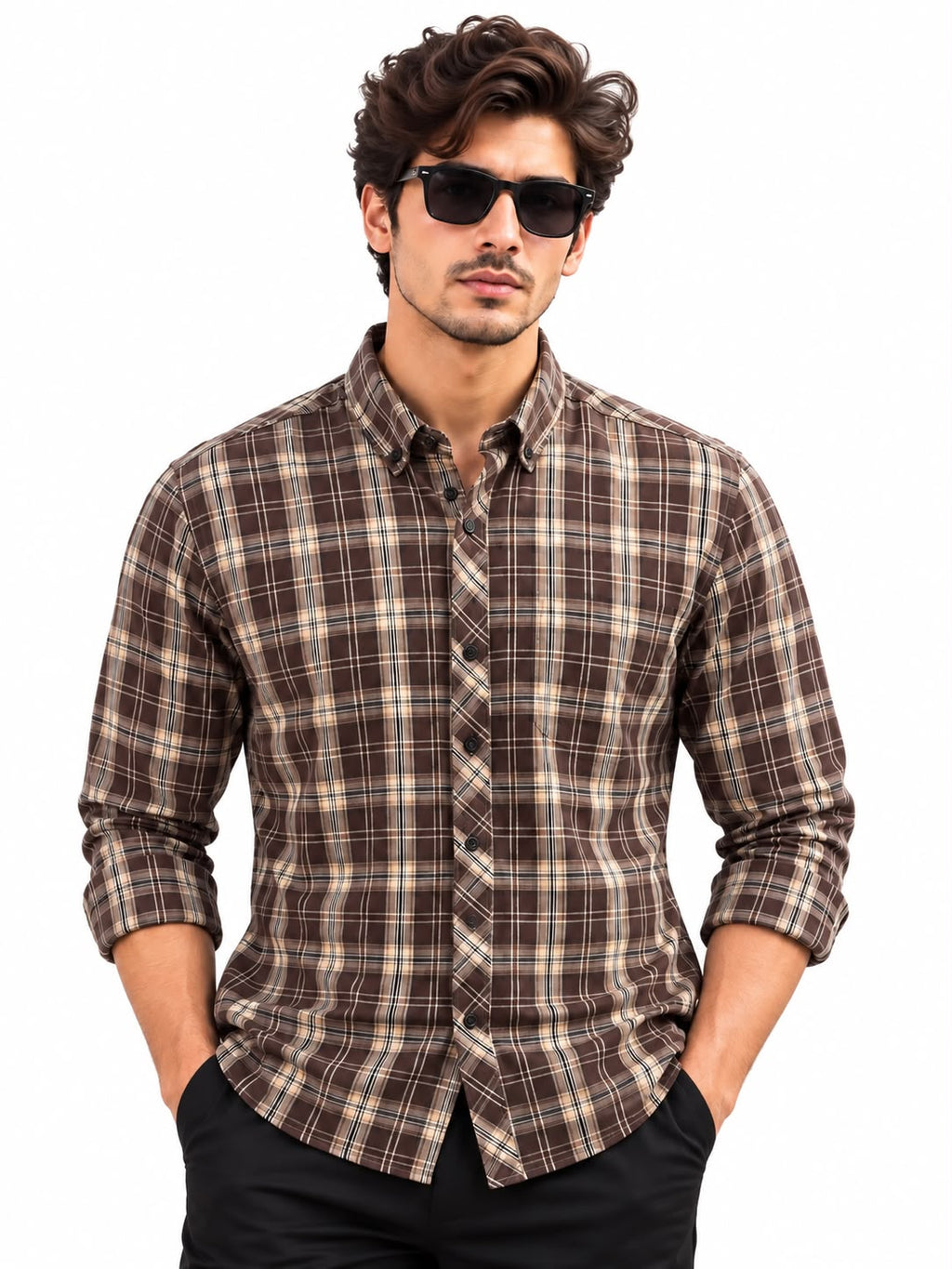 Men’s Brown Check Shirt