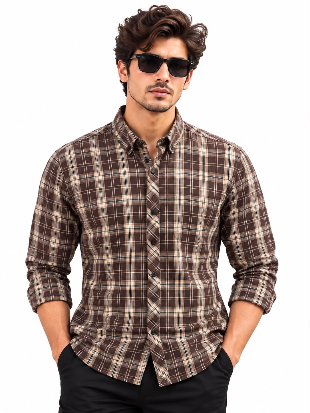 Men’s Brown Check Shirt