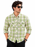 Men’s Cream & Green Check Shirt