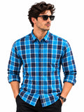 Men’s Blue & Navy Check Shirt