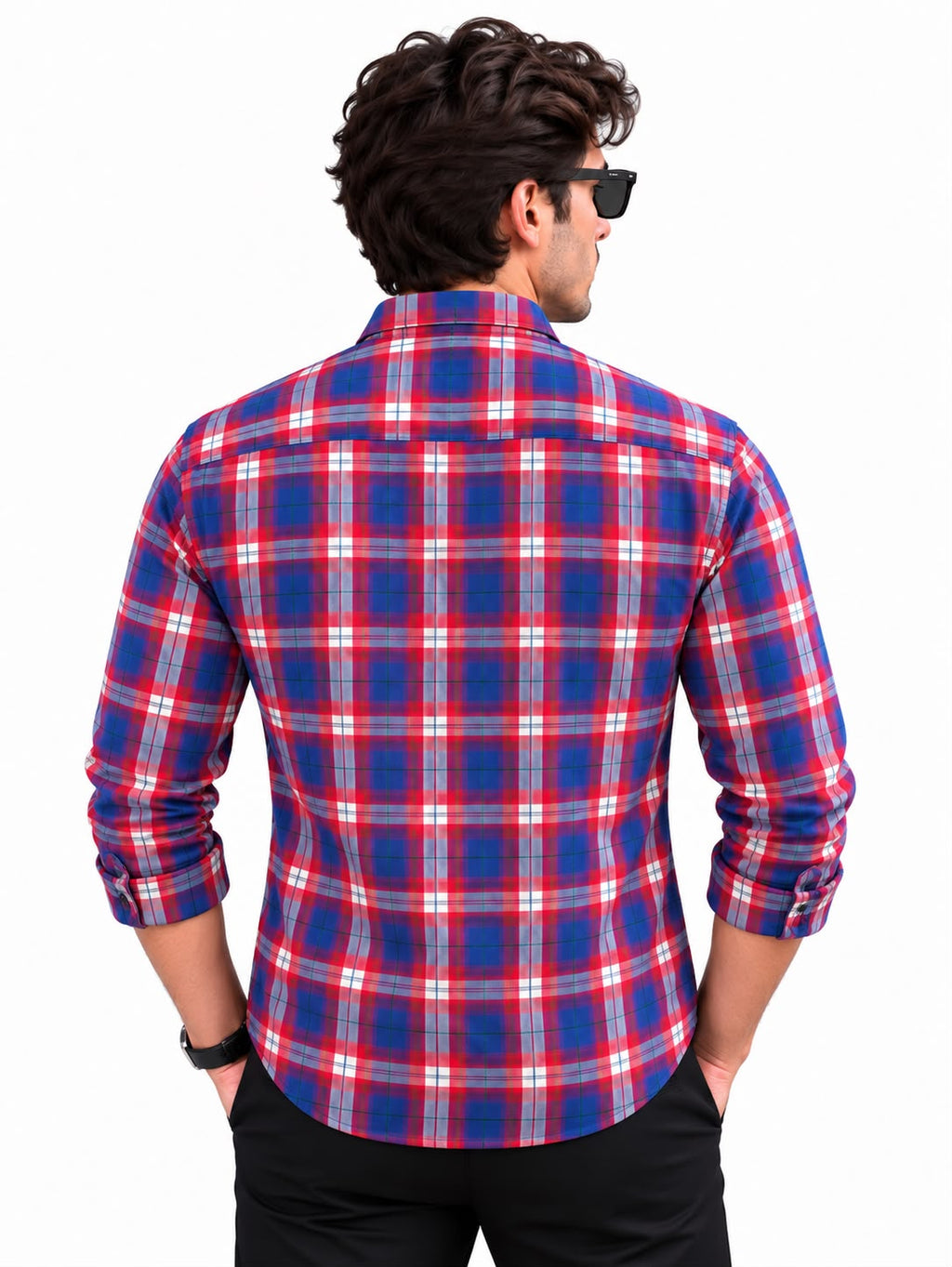 Men’s Red & Blue Check Shirt