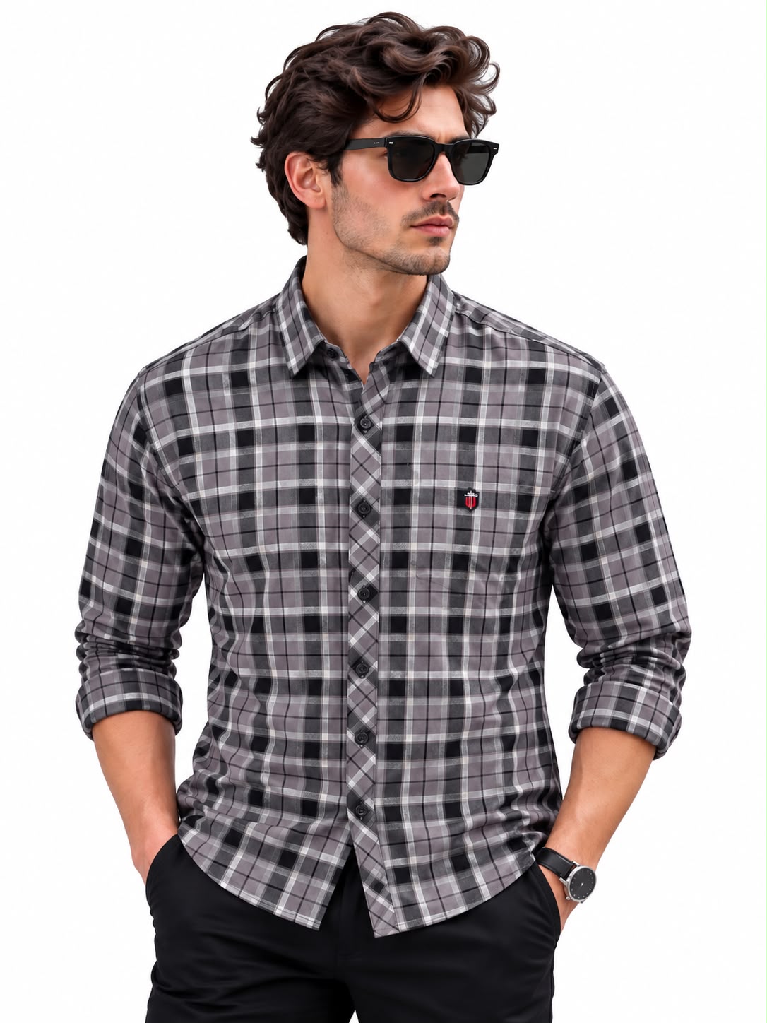 Men’s Grey Check Shirt