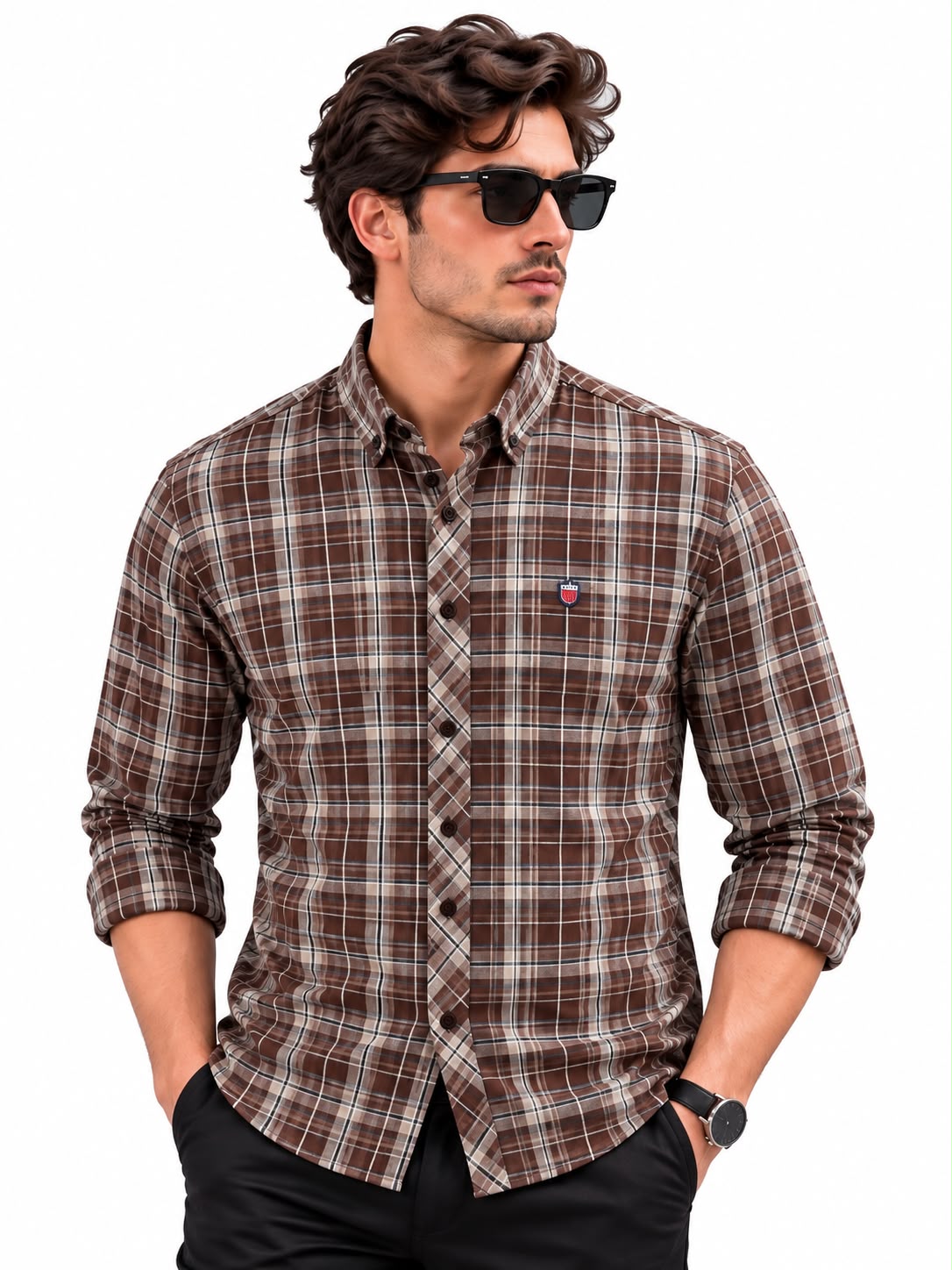 Men’s Brown Check Shirt