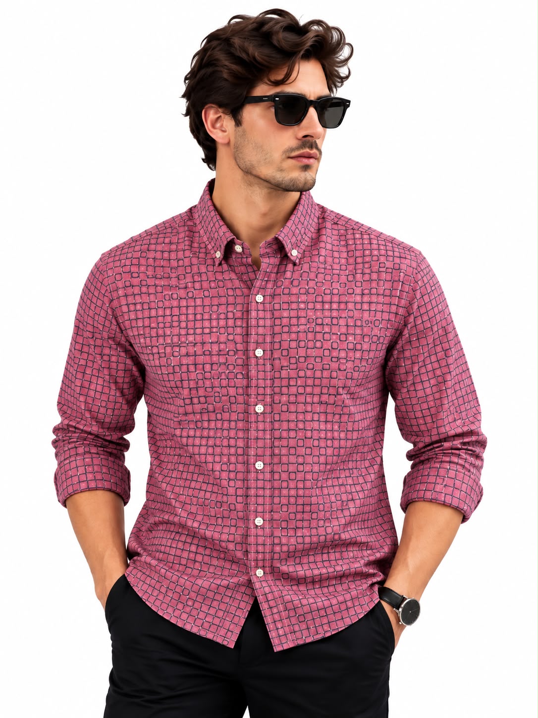 Men’s Pink Check Shirt