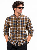 Men’s Mustard Brown Check Shirt