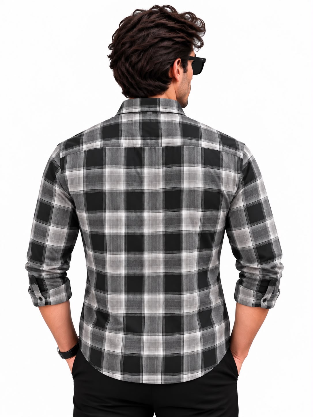 Men’s Black & Grey Check Shirt