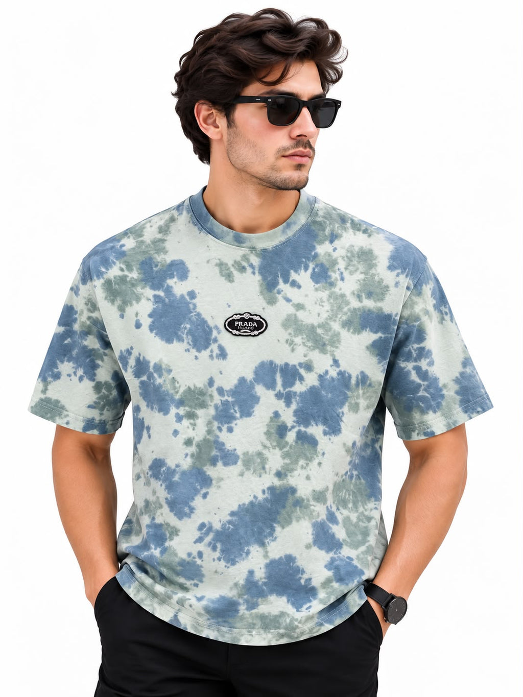 Prada Tie-Dye Printed T-Shirt for Men